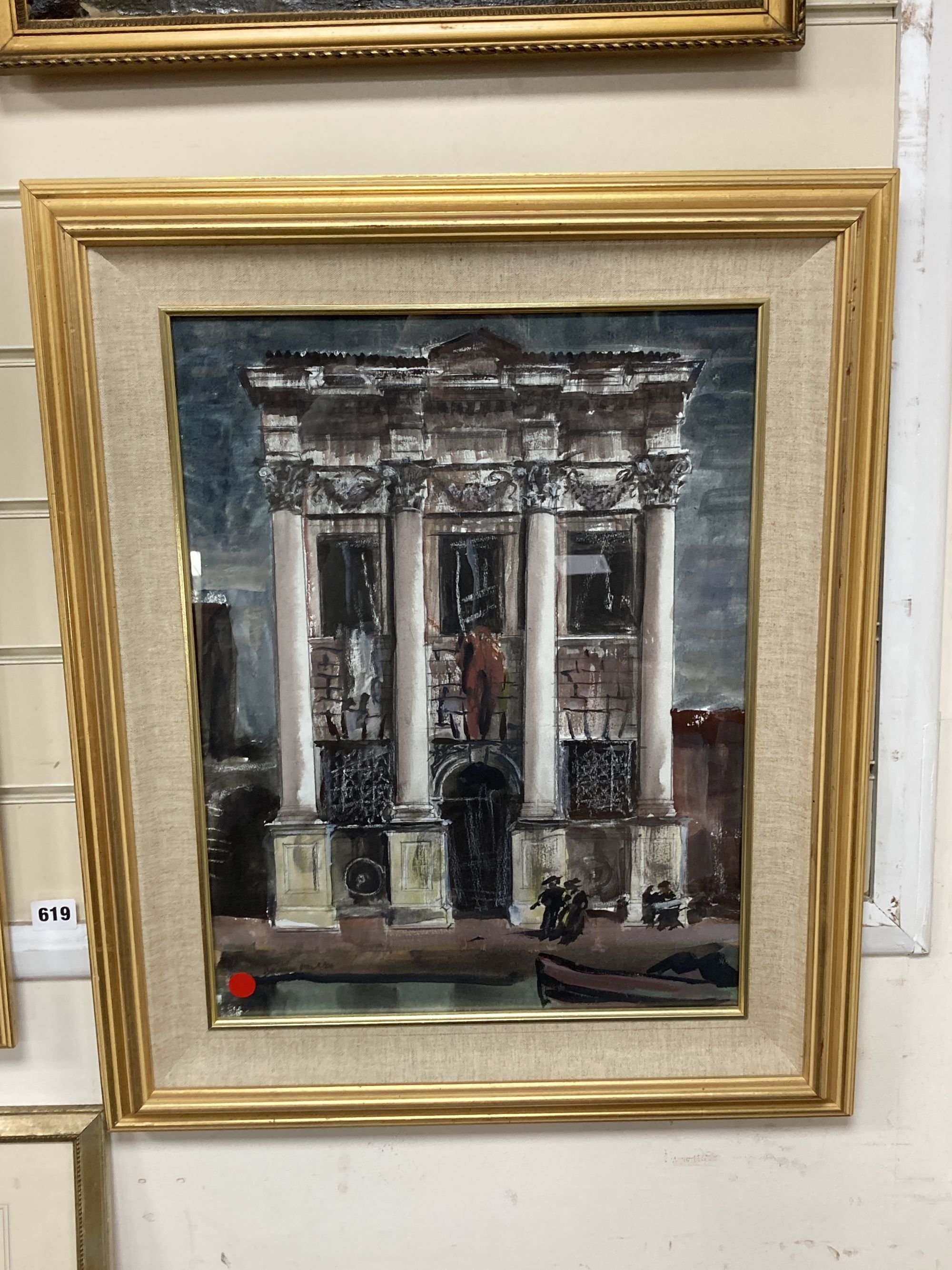James Miller (1893-1987), mixed media on paper, Homage to Palladis and Gesuate Venici, signed, 49 x 37cm